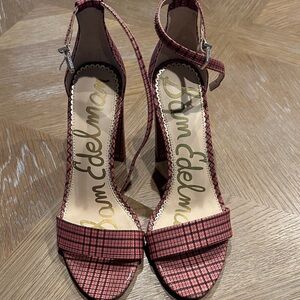 Sam Edelman Women's Red Plaid Heels